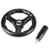 1PC 12*125mm Black Round 3 Spoke Hand Wheel for Lathe