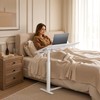 Mobile Standing Desk Adjustable Overbed Table, Pneumatic Height Adjustable Rolling