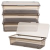 4 Pcs Flatware Trays with Lids & Drainers - Plastic