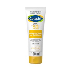 CETAPHIL Sun FPS 50+ Protector Solar en Gel Ligero 1 pz 100 ml Alta Protección Contra Radiación UVB, UVA, IR Recomendada por Dermatólogos para Piel Sensible