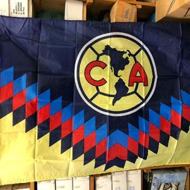 3x5 Ft flag club America Banner Outdoor Decoration Soccer Ornaments for your room or for a game day blue and yellow - Color: america soccer flag
