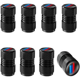 8 Pcs Dust Caps For Car Tyres, Black Aluminium Alloy Tyre Valve Caps, Universal Dust Caps For Cars, Trucks, Motorcycles, Bikes