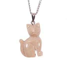 Marble Stories Animal Necklace – Marble Pendant Necklace (Cat - Verona)
