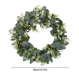 Artificial Eucalyptus Wreath, Green Door Wreath, Door Wreath, All Year Round Artificial Door Wreath, Decoration, Green Door Wreath, Decorative Wall Wreath, for Wedding, Door, Party, Window, Garden,