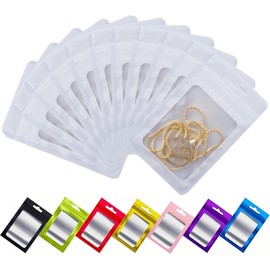 Rimiko Pack of 50 Ziplock Bags, Plastic Bags, Ziplock, Foil Bag Bag, Mylar Flat Bag, Resealable for Storage of Food and for Packing Samples (White, 7.5 x 12 cm)