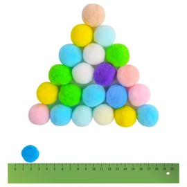 CCINEE 40 Pieces Dark Mix Pom Pom Ball Bonden Colorful 1.0 inch (2.5 cm), Set of 40, Dark Mix, Poppom Balls, Small Balls, DIY (1.0 inch (2.5 cm), 40 Pieces