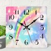 ArtSocket Rainbow Unicorn Cute Wooden Wall Clock Silent Non-Ticking, Pink