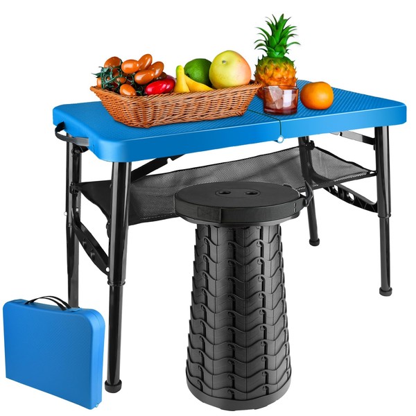 maliven Portable Folding Table and Stool Set, Lightweight Foldable Table