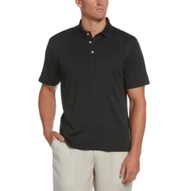 Cubavera Men's Big and Tall Essential Textured Performance Polo Shirt, Moisture-Wicking Technology, Regular Fit (Size Small-5X Big & Tall), Jet Black, 3X-Large Big
