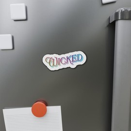 Wizard of Oz Inspired Die-Cut Magnets, Rainbow Gradient Vintage Font, Wicked Easter Egg, Movie Fan Gift, Fridge Decor - Color: 4" x 4"