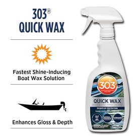 303 Products Marine Quick Wax Cera de Pulverización Marina, 90 Días de Protección, 946 ml, 30213