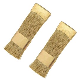 2 Pieces Nail Drill Bit Cleaning Brush Nail Art Bit Cleaning Brush Mini Copper Wire Brush Nail Art Dust Brush Nail Powder Cleaning Brush Nails Polish Remover, Golden