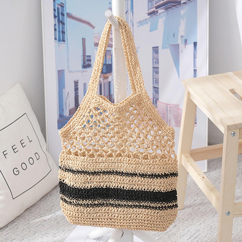 Hand Crocheting Straw Braided Yarn for DIY Knit Cotton Raffia