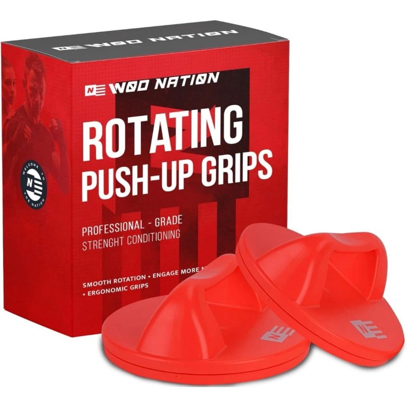 WOD Pushup Rotating Handles Non Slip Grip Swivel Base Push