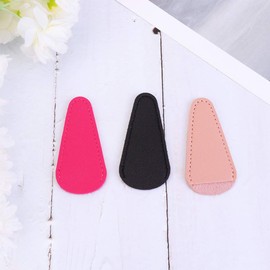 Artibetter 3pcs PU Leather Scissor Blade Covers Embroidery Scissors Sheaths Blade Protectors (Black Rosy Beige)