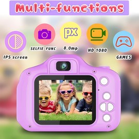 TIXINPO Digital Camera, 1080P HD IPS Screen with Storage for a Versatile Digital Camera,Easy to Setup and Use,Best Gifts for Birthday(Purple)