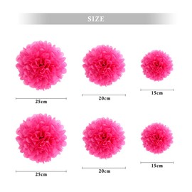 Bining Paper Pom Poms Hanging Gradient Paper Flower Ball Party Decorations Flowers Craft Kit for Graduation Party Birthday party Adult Ceremony 6PCK
