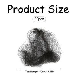 Luckious Hair Bun Nets,20 Individually Wrapped Hair Nets,Reusable Black Nylon Hair Nets for Buns Invisible Stretchy Edge Nets for Women,Girls,Ballet Dancers,Nurses