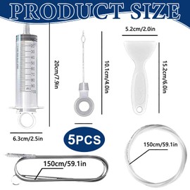 5-Piece Refrigerator Drain Hole Cleaning Kit with Brushes and Flexible Scraper - Efficient Cleaning Tools for Refrigerator Drain Pipes, Defrost Drains, and Other Household Cleaning Needs