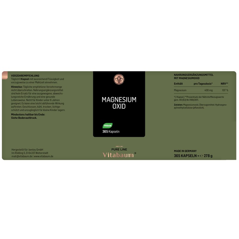 Vitabaum Magnesium Oxide - 667 mg, of which 400 mg