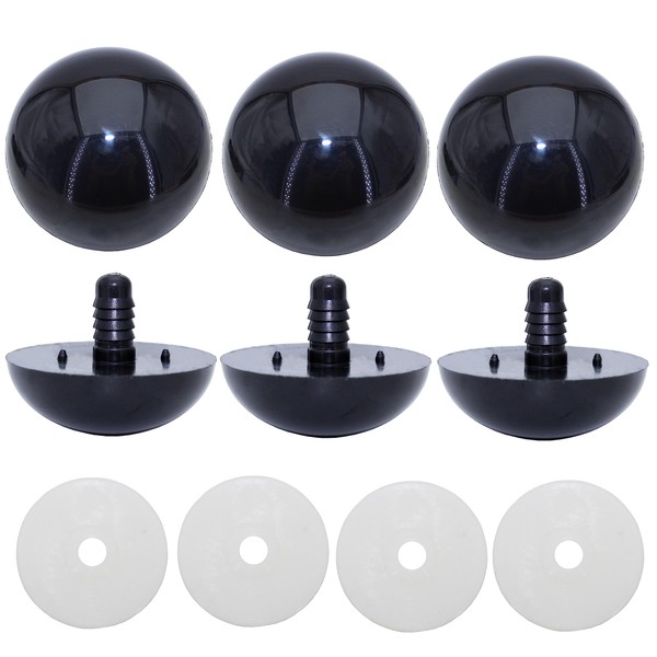 40mm 8Pcs Extra Large Safety Eyes Black Plastic Crochet Safety