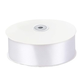 Solid Color Double Faced White Satin Ribbon 1-1/2" X 50 Yards, Ribbons Perfect for Crafts, Wedding Decor, Bow Making, Sewing, Gift Package Wrapping and More