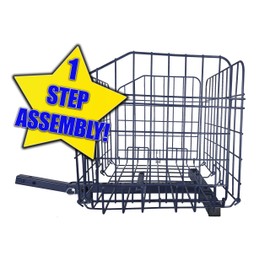 Foldable Folding Scooter Rear Basket for Golden & Pride Mobility Scooters & Powerchairs - Color: Blue (Only Works with Scooters & Power Chairs Equipped with 1" x 1" Hitch Receiver)