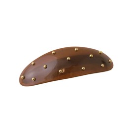Vingtaine H7824-BR Barrette, Hair Clip, Studs, Oval Gloss, Elegant, Simple, Accessory, Cute Gift