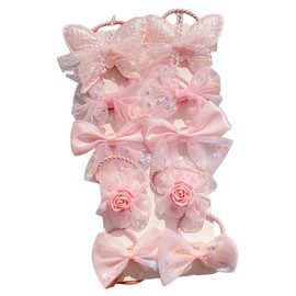 [YNOBUN] Kids Colorful Flower Bow Hair Ties for Girls Hair Ties for Baby High Elasticity Durable Elastic Hairband-pk