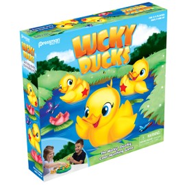 Pressman Lucky Ducks - The Memory and Matching Game That Moves - Includes A Fun Pop The Pig Make-A-Match Card Game-Multicolor