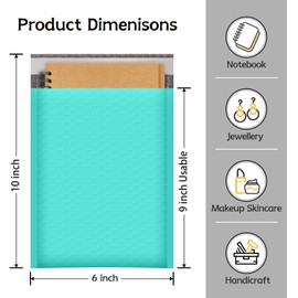 UIRIO 50 Pack Bubble Mailers - 6x9 Inch Shipping Envelopes - Water Resistant Poly Mailers Padded Envelopes for Small Business, Jewellery, Makeup Supplies - Opaque Self Seal (Black, 6x9 in (#0))