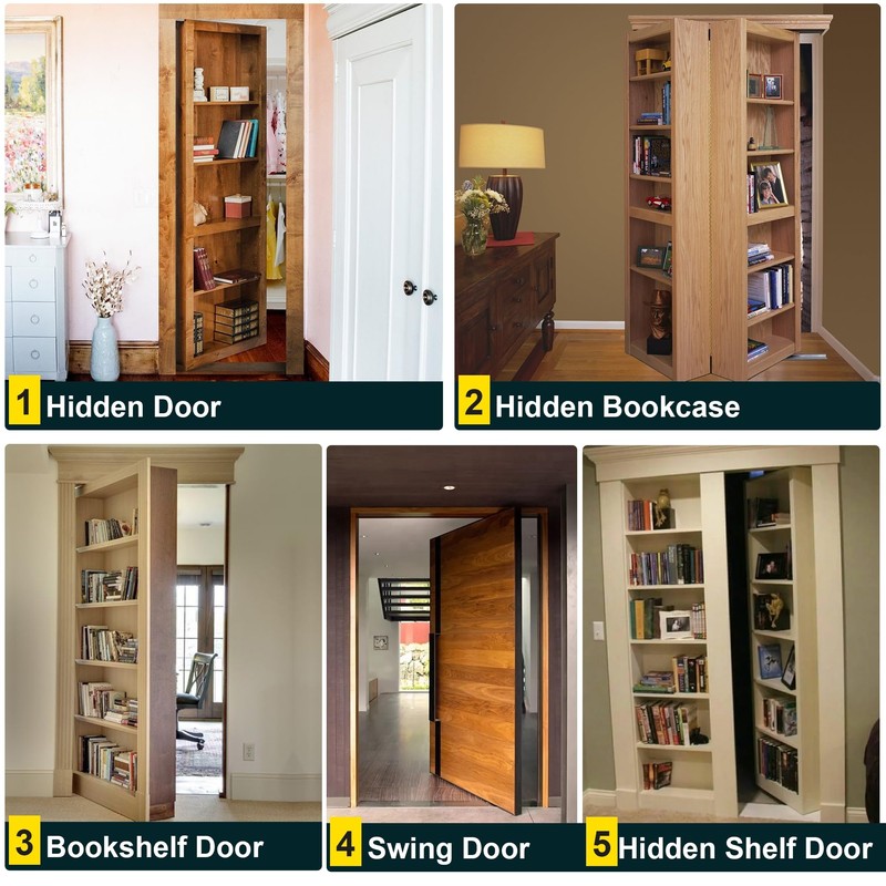 Hidden Door Hinge,570Lbs Load-Bearing Thickened Solid Stainless Steel - Heavy