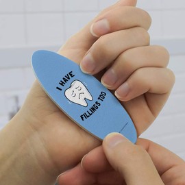 I Have Fillings Too Tooth Feelings Dentist Funny Humor Double-Sided Oval Nail File Emery Board Set 4 Pack
