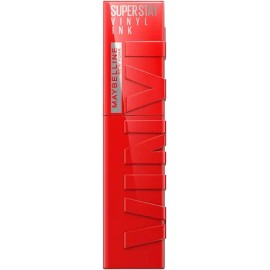 Maybelline Labial líquido brillante Superstay Vinyl Ink Tono Red Hot, 4.2ml - Dura hasta por 16H, brillo instantáneo sin grumos, sin transferencias