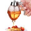Honey Dispenser, 8oz Honey Dispenser No Drip Glass with Stand,