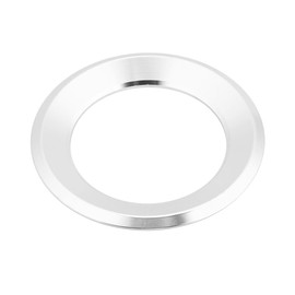Keenso Car Steering Wheel Ring Sticker, Steering Wheel Cover Trim Aluminium Chrome Alloy Decoration Sticker (Silver)