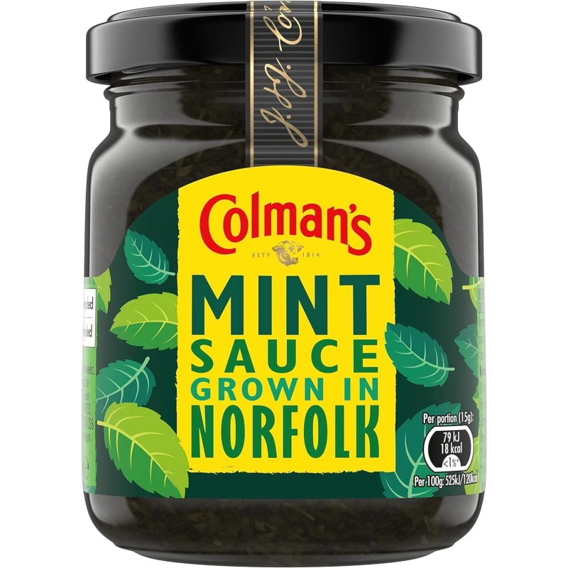 Colman's Colmans Classic Mint Sauce 165g British Mint Condiment for