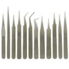 12 SS Tweezers coated steel set non magnetic craft jewellery