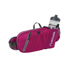 WATERFLY Bum Bag Men Women with Bottle Holder: Sporty Small Belt Bag Stylish Jogging Waist Bag Dog Training Bum Belt MTB Hip Bag Travel Bum Bag Sport Hip Bag, antique pink
