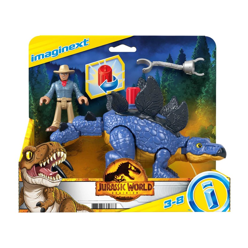 Fisher-Price Jurassic World Toys Dominion Stegosaurus Dinosaur & Dr. Alan