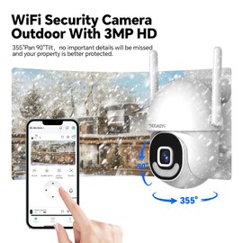 ZHIXIAOYI 2K Security Cameras Outdoor Wired, 5G/2.4G WiFi Cameras Outdoor with Color Night Vision, PIR Motion Detection, Two-Way Voice, 360° View Pan/Tilt for Outdoor Area, Parking Lot, Home Security