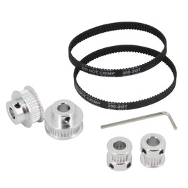 Zeberoxyz 2PCS Set GT2 Synchronous Wheel 20&36 Teeth 8mm Bore Aluminum Timing Pulley with 2PCS Length 200mm Width 6mm Belt (20-36T-8B-6)