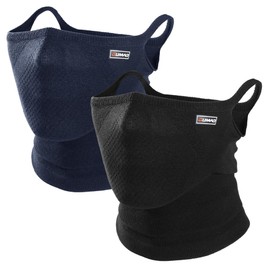 WTACTFUL Sports Mask 2 Pack Sun Protection Knit Mask Breathable Soft Cycling Motorcycle Men Skiing Outdoor Unisex, long- black+blue