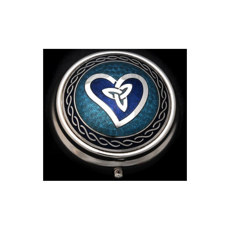 Pill Box in Celtic Trinity Heart Design. (Red)