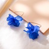 Flyonce Flower Petal Earrings for Women Boho Royal Blue Rose