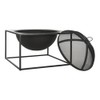 SAFAVIEH PIT2002A Outdoor Collection Leros Black Square Fire Pit