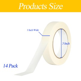 Lazybug studio Masking Tape 1 inch Wide, 14 Pack Adhesive Painting Tape Bulk for General Purpose Use, 1 inch x 55 Yards x 14 Rolls, 770 Yards in Total | Lazybug studio