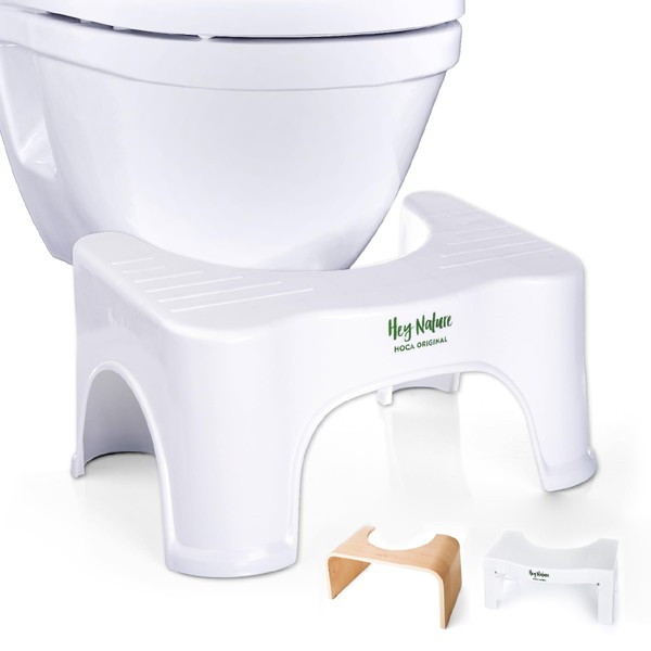 Hey Nature HOCA Original Toilet Stool, Medically Tested Poop Stool for Adults, Bathroom Stool as Remedy for Haemorrhoids, Constipation, IBS - Poo Stool for Complete, Painless BM, Toilet Step for Kids
