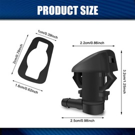 PACLVIO 2PCS Front Windshield Washer Nozzles, Wiper Washer Nozzle, Car Windshield Wiper Washer Water Jet Spray Nozzle Compatible with Chevy, Pontiac G6 Saturn Aura, Replace #55079049AA 68260443AA