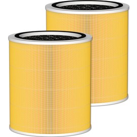 Core 400S H13 True HEPA Replacement Filter Compatible with LEVOIT Core 400S Smart WiFi Air Cleaner Purifier, Core 400S-RF-PA (LRF-C401-YUS), 3-in-1 True HEPA Activated Carbon Pre-Filter 2 Pack, Yellow